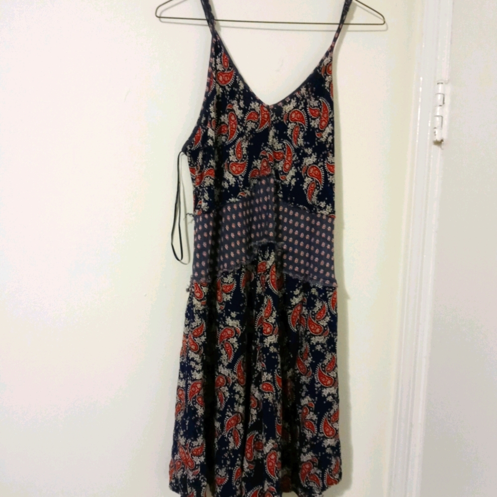 Anna Grace Red,Blue & White Spaghetti Strap Dress